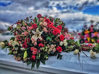 flowers at a funeral